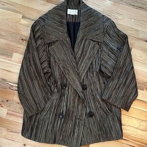 Caché Brown & Black Silky Houndstooth Dress Jacket
